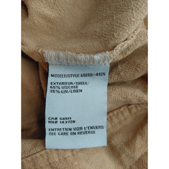 Tribal Jeans Womens Button-Down Long Sleeve Blouse In Light Brown - Picture 6 of 6